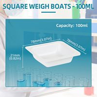 WEIAI Weigh Boats 7/100ml – Barquettes de pesée carrées antistatiques en plastique pour poudre, époxy, aliments – Contenants de laboratoire pour balance