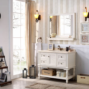 Most Affordable <strong>Ready</strong> <strong>Made</strong> Solid Wood Luxury <strong>Bathroom</strong> Cabinet With Mirror and Washbasin Design - Product Image 6
