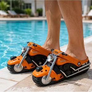 Sandales Sabots Légères et Antidérapantes pour Moto, Orange, Résistantes à l'Eau, avec Tige en PU et Doublure en Maille pour la Marche Décontractée - Product Image 4