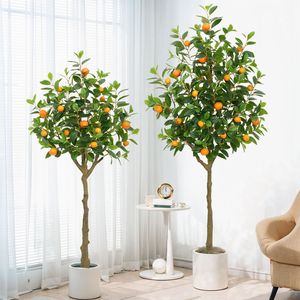 Cao cấp ánh sáng sang trọng jumei thân thiện với môi trường lâu dài 2m Nhựa Trong Nhà Lớn cây cam quất xanh chậu cây nhân tạo - Product Image 1