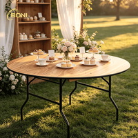 Table ronde pliante moderne de 6 pieds pour usage commercial, hôtel, banquet et mariage, 10 places, en bois, design élégant