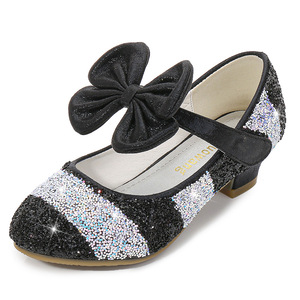 Kids Sequined Party Dress Shoes <strong>for</strong> <strong>Teen</strong> Girls Breathable Leather Princess Shoes with Soft round Toe and High <strong>Heels</strong> <strong>for</strong> Spring - Product Image 2