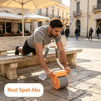 Rouleau Abdominal Automatique à Rebond pour Entraînement Complet des Abdos et Réduction de la Graisse Abdominale et de la Taille à Domicile
