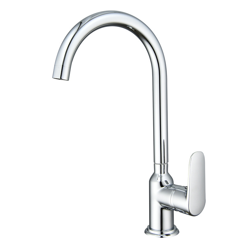 Aquarius Stainless Steel Brass Kitchen Faucet Large-Bend Hot Cold Sink Faucet Wall-Mounted for Dishwashing Vegetable Hotels