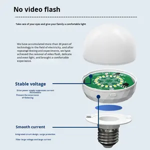 Ampoule <span class=keywords><strong>LED</strong></span> intelligente <span class=keywords><strong>rechargeable</strong></span> avec télécommande, luminosité et température de couleur réglables, culot E27 pour éclairage portable - Product Image 3