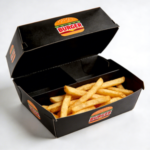 Toptan Özelleştirilmiş Baskılı Fast <span class=keywords><strong>Food</strong></span> Paket Servis Hamburger Patates Kızartması Bölmeli Yemek Kutuları Kapları - Product Image 4