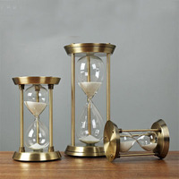 Sablier vintage 1/3/5/10/15 min rétro en métal sablier horloge Antique Bronze petit verre de sable montre maison bureau décor