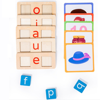 QINGTANG – blocs de lecture en bois, voyelle courte en bois, tri des lettres, jeux d'orthographe pour les tout-petits
