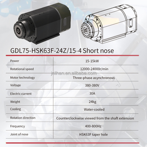 HQD Water Cooled Spindle Motor GDL75-HSK63F-24Z/15-4 15kw/7.5kw Bearing Milling Application 380V Drive for <b>Engraving</b> <b>Machine</b> HDQ - Product Image 3