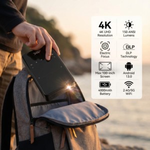Aome s90 כיס נייד מיני מקרן 3d 4k Dlp HD מלא 5 גרם wifi קצר לזרוק סוללה חיצונית 32 ג 'יגה-בית 30000 שעות - Product Image 1