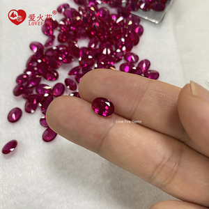 Bán buôn 3 #5 #8 # Ruby hồng đỏ lỏng 3A lớp tổng hợp <span class=keywords><strong>Corundum</strong></span> đá hình bầu dục cắt Ruby đỏ <span class=keywords><strong>Corundum</strong></span> - Product Image 3
