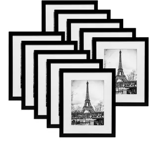 Picture Frame Set of 10,Display Pictures with Mat or 8x10 Without Mat,Multi Photo Frames Collage for Wall