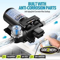 Bomba de Agua de 12V para Autocaravanas, para Ducha y Lavabo, con Protección Térmica, Funcionamiento Silencioso, Presión Automática Estable