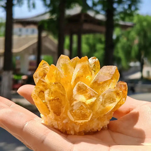 คริสตัลซิทรินทิเบตสีเหลืองธรรมชาติสวยงาม ขายส่ง เหมาะสำหรับตกแต่งบ้าน - Product Image 1