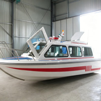 Grandseaboat, Bote de Patrulla de Fibra de Vidrio con Media Cabina, Motor Fuera de Borda, Capacidad de Carga de 100-200 kg, Velocidad de 50 km/h, Estilo Profesional