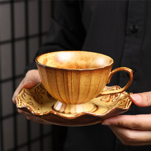 Tasse à café en céramique moderne avec plateau, tasse en porcelaine lavable au lave-vaisselle et au micro-ondes pour cadeaux d'affaires - Product Image 2