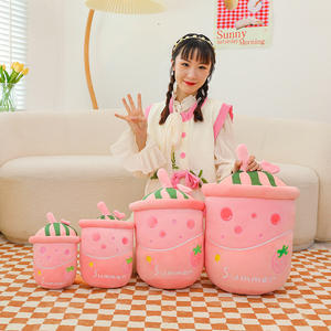 Peluche super douce en forme de tasse de thé au lait aux fruits, mignonne et créative, tasse de thé au lait aux fruits Boba, peluches personnalisées, coussin en peluche, porte-clés en peluche - Product Image 4