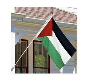 Bandiera palestina personalizzata in poliestere 100% di buona qualità all'ingrosso