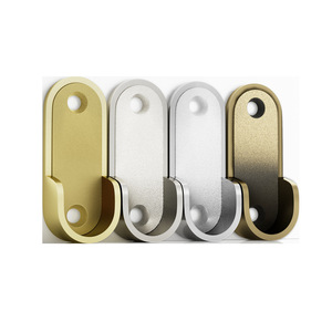 Flat Aluminum <b>Hooks</b> Gold Silver Matte Finish for Home Installation - Product Image 1