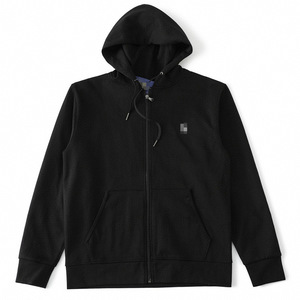 <span class=keywords><strong>Felpa</strong></span> con cappuccio in cotone tinta unita con logo ricamato Xiao Ma, vestibilità ampia, giacca con cerniera da uomo e da donna - Product Image 3