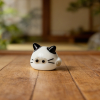Ornements en verre de chats japonais faits à la main de Murano, idéaux pour la décoration de bureau, de maison, d'Halloween et de Noël
