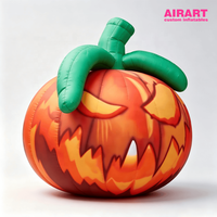 Citrouille gonflable géante de 4 m avec dents effilées pour décoration d'Halloween, idéale pour événements et fêtes en extérieur