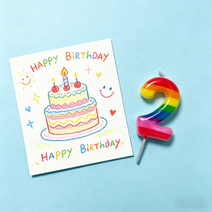 Party Love rende i tuoi festeggiamenti memorabili ed eleganti. Candela numero 2 da 6 cm, candele di compleanno color arcobaleno. - Product Image 5