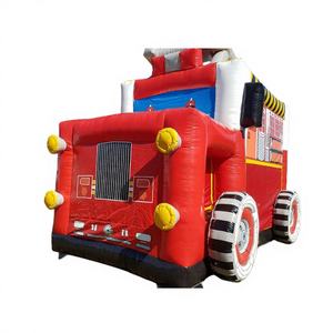 Château gonflable de pompier pour extérieur, aire de jeux, camion de pompiers, trampoline, location pour fête, Winway PVC 500kg - Product Image 1