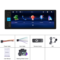 6.8 pouces 1 Din universel voiture lecteur multimédia Single Din GPS Navigation CarPlay sans fil Audio stéréo Radio MP3 MP4 Android