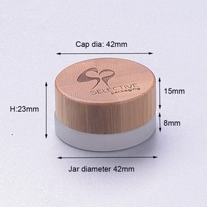 Barattolo di balsamo per le labbra di Min 5G con coperchio di bambù senza tappo in plastica barattolo di vetro smerigliato per la cura della pelle - Product Image 5