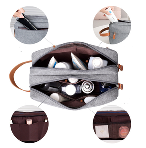 BESTELLA Brand Fashion Men's Travel <strong>Wash</strong> <strong>Bag</strong> Wholesale High Quantity Solid Color Custom Logo Oxford Makeup <strong>Bag</strong> Two <strong>Compartments</strong> - Product Image 3