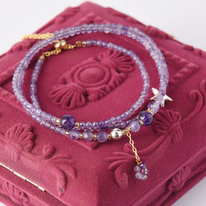 Designer Classic Women's <b>Necklace</b> 925 Sterling <b>Silver</b> Natural Amethyst Gemstone Trendy GIA Certified Gold Plated Unique Weddings - Product Image 6