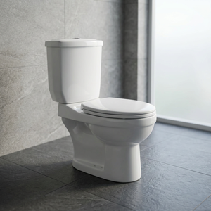 Ceramic Two Piece P-<b>Trap</b> Lavatory Dual Flush Floor Mounted Water Closet with Side Flushing and Eco-Friendly Features - Product Image 3