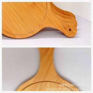 ถาดไม้ไผ่ทรงกลมสำหรับตัดขนมปัง สเต็ก เค้ก พิซซ่า ซูชิ และเสิร์ฟอาหาร - Product Image 3
