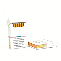 Boîtes d'emballage biodégradables pour cigarettes, personnalisées par le fabricant, impression couleur intégrale, carton rouge et blanc, estampage à chaud or et argent