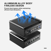 Komputer X86 Tanpa Kipas N100 Mini PC 4*Lan 6*USB Sistem Operasi Linux/Windows PC NUC Industri Tersedia
