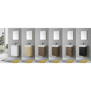 Meuble de salle de bain mural compact armoire à miroir vanité de salle de bain moderne avec lavabo - Product Image 6