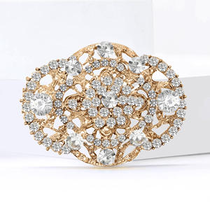 Nouvelle broche élégante en alliage de strass de style palais pour les mariages des femmes, cadeaux élégants, bijoux, robes et broches - Product Image 2