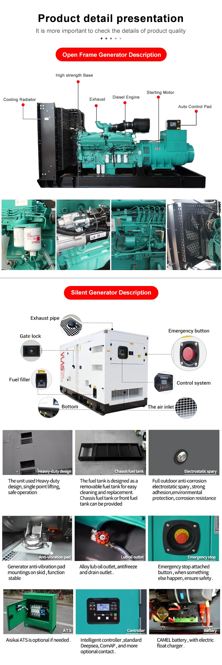 Class certify original cummins engine 6CTAA8.3-G2 diesel generator 160kw electric power genset 200kva for Nigeria Tanzania Kenya