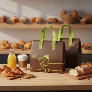 Sacs isothermes jetables multi-usages en non-tissé avec feuille d'aluminium, haute isolation, pour café, pain, gâteaux et plats à emporter - Product Image 1