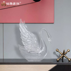 Vente flash : Statue d'animal cygne transparente en résine, design simple, décoration d'intérieur africaine, sculpture en résine <span class=keywords><strong>nue</strong></span> - Product Image 6