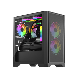 Boîtier <span class=keywords><strong>PC</strong></span> Mid Tower OEM ODM avec fenêtre en verre coulissante, construction en acier, compatible MicroATX/Mini-ITX, pour <span class=keywords><strong>PC</strong></span> de jeu, refroidissement par eau 240 mm - Product Image 6