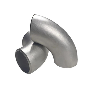 Coude à 90 degrés en acier inoxydable Sch40, soudé bout à bout, ASME B16.9, classe basse pression 150, poli miroir - Product Image 1