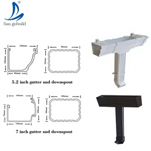 <span class=keywords><strong>Gouttière</strong></span> moderne en PVC <span class=keywords><strong>pour</strong></span> la collecte des eaux de pluie, fabriquée en Chine, <span class=keywords><strong>pour</strong></span> toitures de bâtiments, avec accessoires de haute qualité, 5,2 pouces, 7 pouces - Product Image 2