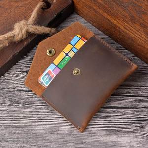 Monedero de Cuero Genuino para Hombre, Estilo Vintage, para Tarjetas de Crédito y de Visita, con Cierre de Botón - Product Image 4