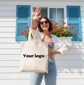 Sac en coton personnalisé pour Halloween, sac de courses réutilisable avec logo fantôme, chauve-souris, araignée, citrouille, thème de fête effrayant - Product Image 4