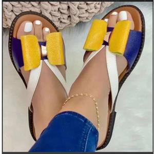 Chanclas planas multicolor para la playa, estilo nuevo de verano, sandalias para mujer, venta al por mayor de calzado femenino - Product Image 3