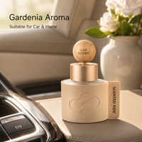 Diffuseur de parfum de luxe écologique 50 ml pour voiture avec boule en bois, huile parfumée, étui en cuir et design de bouteille pour la décoration de la maison et du véhicule