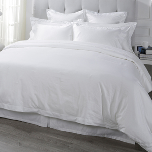 Bán Buôn Linen Bedding <span class=keywords><strong>Set</strong></span> Luxury 300TC 4 Cái Tấm Ga Trải Giường Khách Sạn Trắng Bộ Đồ Giường - Product Image 3