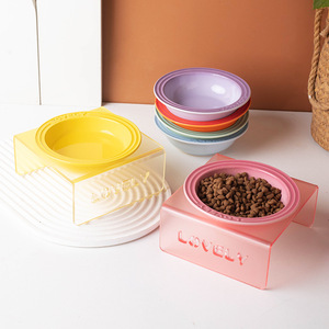 Plato de Cerámica con Degradado de Color para Gatos, Tazón Colorido para Comida de Mascotas, Plato para Leche Antes de la Comida para Gatos - Product Image 3